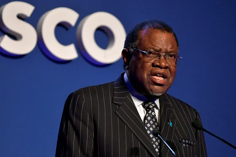 Namibian President Hage Geingob died on Sunday, with his wife and his children at his side, his office announced [Reuters]