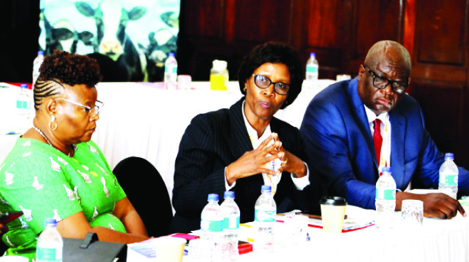 Permanent Secretary in the Ministry of Energy and Power Development Engineer Gloria Magombo responds to the stakeholders’ questions during a debt capital conference in Bulawayo yesterday. Listening on are (from left) ZTA regional manager, Mrs Novuyo Mathonsi and ZERA CEO Mr Edington Mazambani.